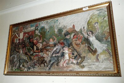 Lot 560 - Oil on canvas 'The Village Bacchanalia'