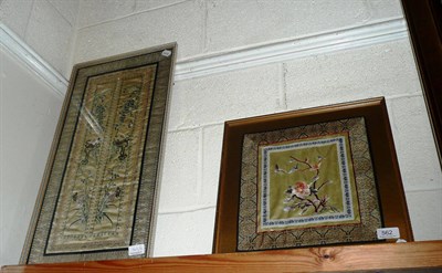 Lot 562 - Two framed Chinese silk pictures (2)