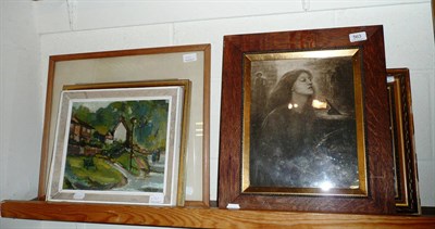 Lot 563 - After Birkett Foster - a framed watercolour, two prints and two pictures (5)