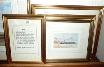 Lot 565 - Three Griff watercolours and a framed description of Griff (4)