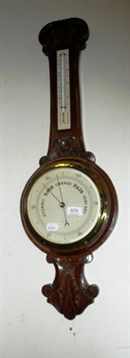 Lot 579 - An oak-cased wheel barometer 'R Hughes, Darlington'