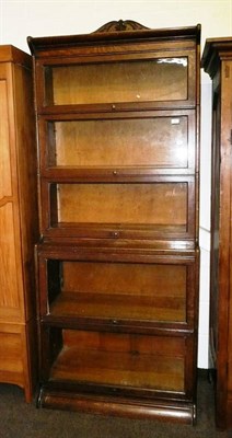 Lot 586 - Oak Globe Wernicke-style stacking bookcase