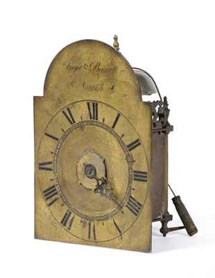 Lot 1336 - A Small Brass Lantern Clock with Alarm, signed Amyot & Bennett, Norwich, circa 1790, 6-inch...