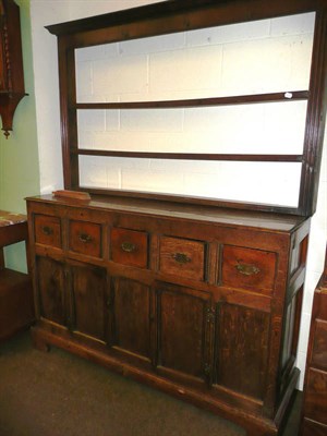 Lot 593 - 18th century dresser base and associated rack