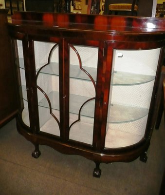 Lot 614 - Walnut demi-lune glazed china cabinet