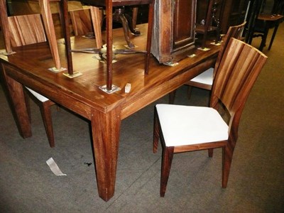 Lot 616 - Large fruitwood dining table and six chairs