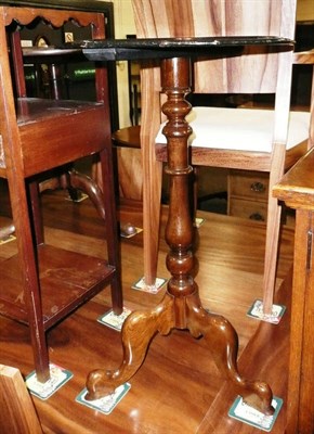 Lot 617 - 19th century mahogany tripod table with inlaid glazed top