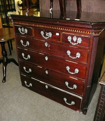 Lot 625 - Five height mahogany inlaid chest with glass protector