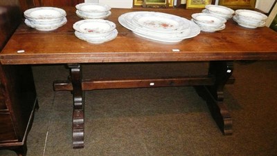 Lot 634 - Oak refectory-type table