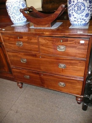 Lot 637 - 19th century mahogany three height chest of drawers