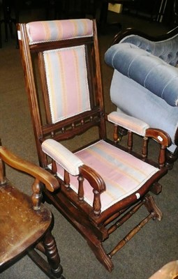 Lot 641 - American rocking chair