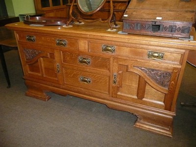 Lot 675 - Victorian light oak sideboard