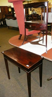 Lot 683 - Mahogany two tier corner washstand and a mahogany side table