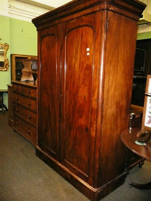 Lot 686 - Victorian mahogany double wardrobe