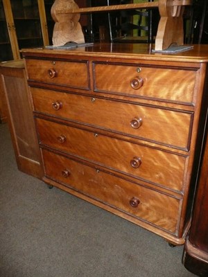 Lot 687 - 19th century satinwood chest of drawers