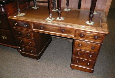 Lot 690 - Victorian mahogany pedestal desk