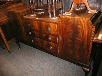 Lot 703 - Mahogany sideboard and a cheval mirror