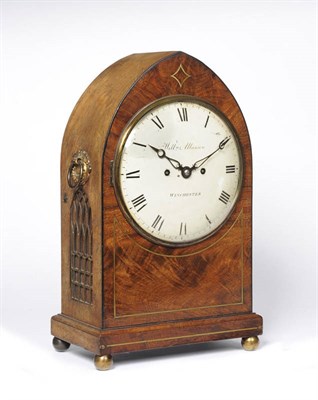 Lot 1349 - A Regency Mahogany and Brass Inlaid Striking Bracket Clock, signed Willm Allanson, Winchester,...