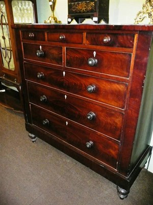 Lot 725 - 19th century mahogany tall chest