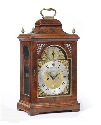 Lot 1354 - A George III Mahogany Striking Bracket Clock with Pull Repeat, signed Isaac Fox, London, circa...