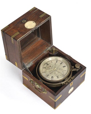 Lot 1356 - A Rosewood and Brass Bound Two Day Marine Chronometer, Retailed by S Bright & Co, Buxton,...