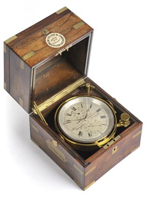 Lot 1357 - A Rosewood and Brass Bound Two Day Marine Chronometer, signed D McGregor & Co, Makers to the...