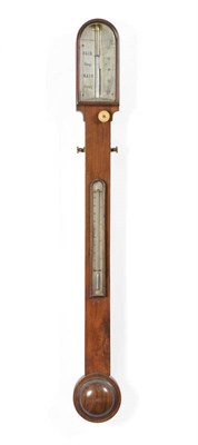 Lot 1364 - A Mahogany Ship's Stick Barometer, signed Negretti & Zambra, London, circa 1870, the arched...