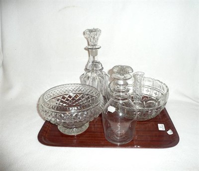 Lot 2 - Two decanters, two bowls and a small vase