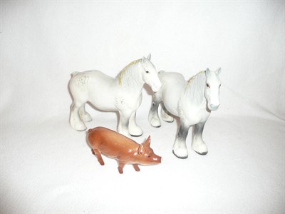 Lot 5 - Two Beswick horses and a Beswick pig