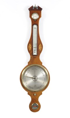 Lot 1368 - A Mahogany Shell Inlaid Wheel Barometer, signed G Groce & Co, York, circa 1820, the case with...