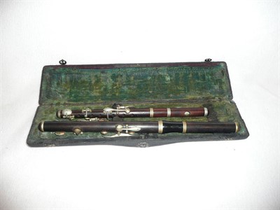 Lot 34 - A Rosewood Picollo and Fyfe by Hawkes and Sons, cased