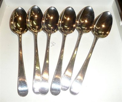 Lot 79 - Set of six silver feathered tablespoons
