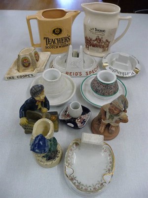 Lot 133 - Tray of advertising items including Macintyre advertising ashtray for Bryant & Mays safety matches