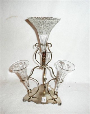 Lot 142 - A silver plated and glass epergne