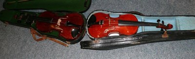 Lot 158 - 19th century German violin and a 3/4 German violin