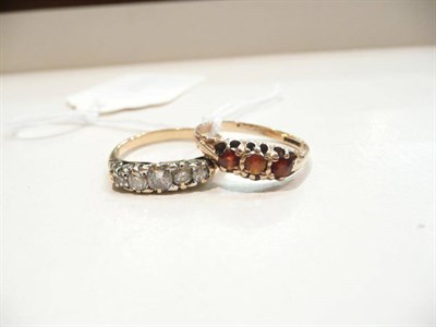 Lot 179 - Diamond-set ring and a garnet ring