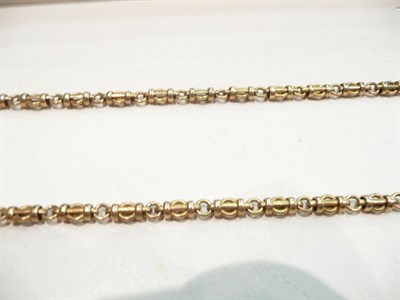 Lot 183 - 15 carat gold muff chain, 76gms
