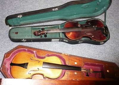 Lot 192 - 19th century German violin and a 3/4 German violin