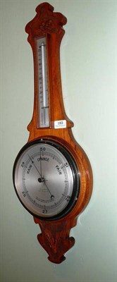 Lot 193 - Aneroid barometer in an oak banjo case