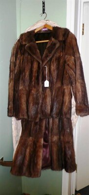 Lot 194 - A fur jacket, fur coat, mink stole and three fox fur stoles