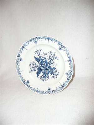 Lot 206 - Worcester porcelain blue and white plate