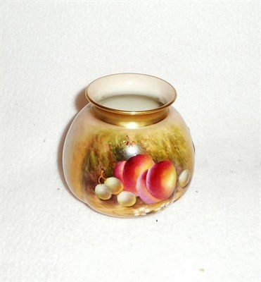 Lot 210 - A Royal Worcester vase painted with green grapes and peaches by H Ayrton