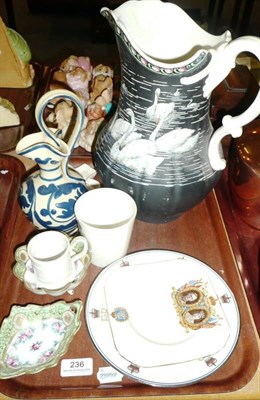 Lot 236 - 18th century salt-glazed small mug and assorted ceramics