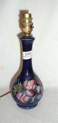 Lot 245 - Moorcroft blue ground table lamp