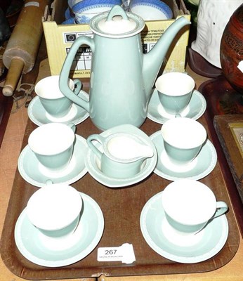 Lot 267 - A 1960's green glazed coffee set by Figgoo Flint, Norway