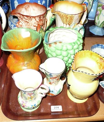 Lot 274 - Seven 1930's jugs including Wade