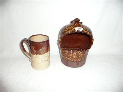 Lot 282 - 1823 slipware salt and a London stoneware mug