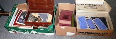 Lot 289 - A quantity of books, maps and postcards including a Morris Minor Workshop Manual in three boxes