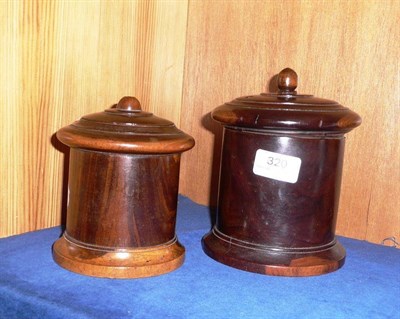 Lot 320 - Two treen string boxes