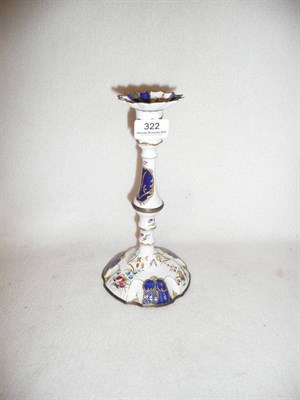 Lot 322 - Enamel candlestick